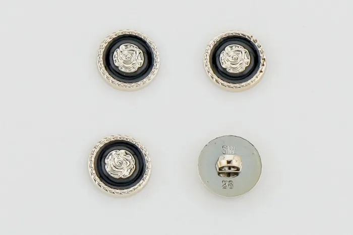 Гудзик 18 мм Mertbutton, чорний, FR-18-01-28-000/gold
