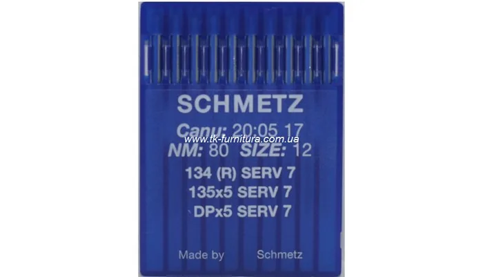 Голки №80 SCHMETZ універсальні, кругле стандартне вістря, DPx5