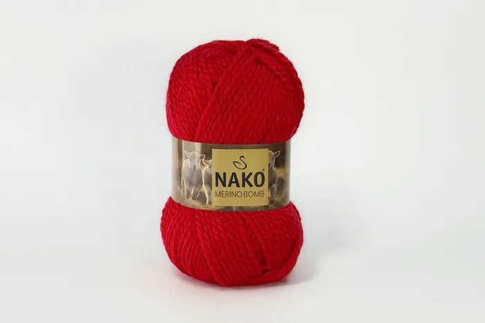 Пряжа Merino Bomb 100гр/120м NAKO, червоний, 1885