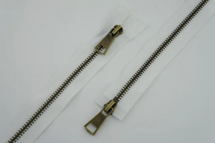 Блискавка T5, 2 замки, бронзовий, 110 см MH, білий