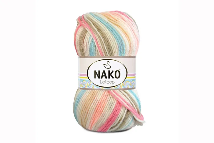 Пряжа Lolipop 100гр/230м NAKO, секційного фарбування, 80440