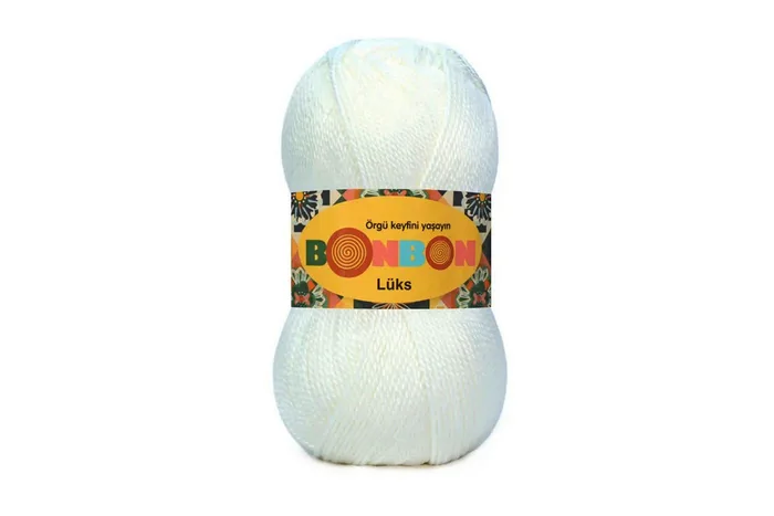 Пряжа Bonbon Luks 100гр/240м NAKO, білий, 98200