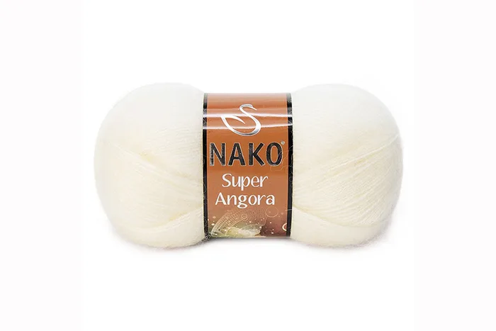 Пряжа Super angora 100гр/395м NAKO, молочний, 23403