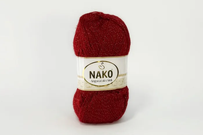 Пряжа 100гр/550м Angora Luks Simli, червоний, 1175
