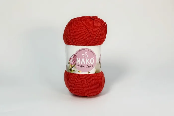 Пряжа Cotton Lux 100гр/330м NAKO, червоний, 97573