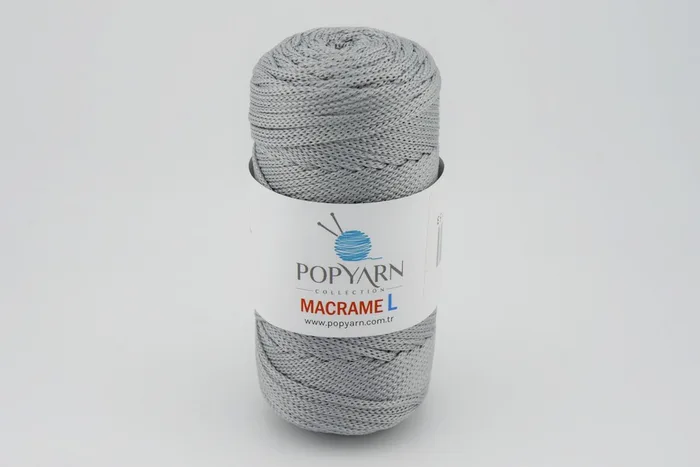 Пряжа Macrame L 100гр/90м POPYARN, сірий, 442