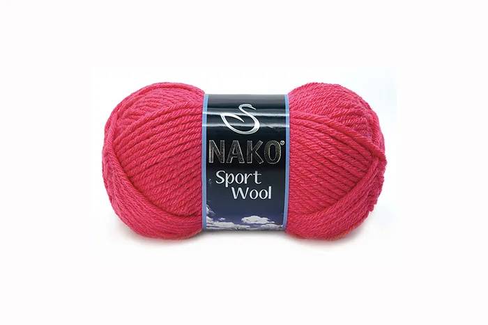 Пряжа Sport wool 100гр/120м NAKO, фуксія, 10116