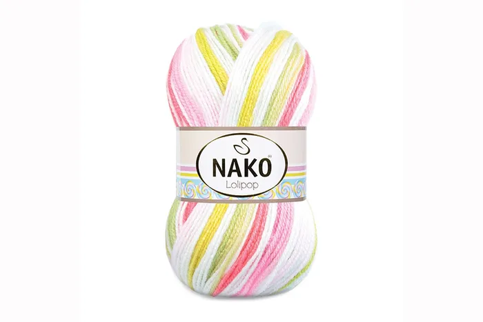 Пряжа Lolipop 100гр/230м NAKO, секційного фарбування, 81117