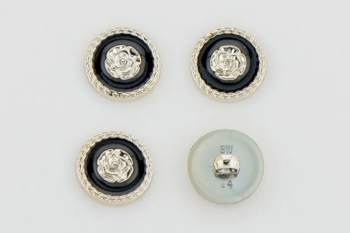 Гудзик 21 мм Mertbutton, чорний, FR-18-01-34-000/gold