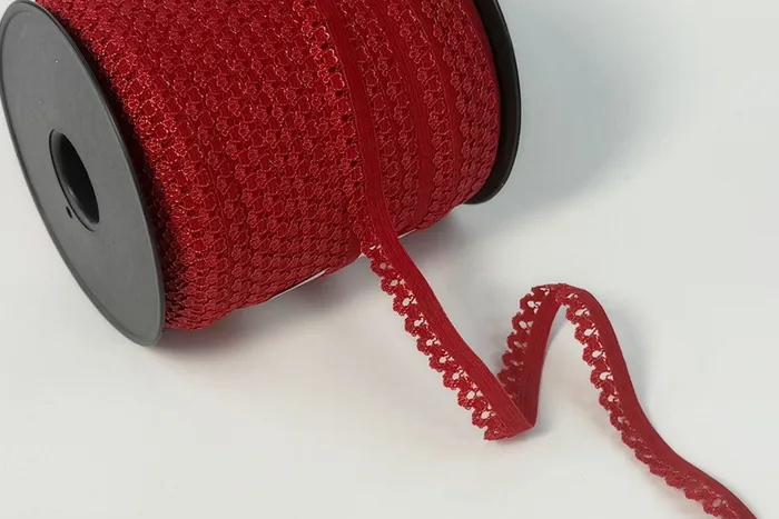 Тасьма еластична 15 мм Mertbutton, декоративна, червоний