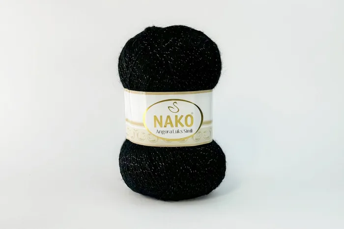 Пряжа 100гр/550м Angora Luks Simli, чорний, 217