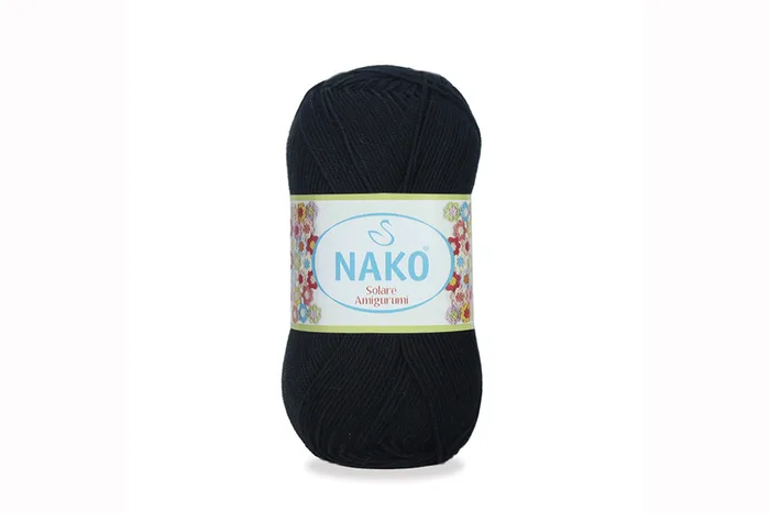 Пряжа Solare amigurumi 100гр/270м NAKO, чорний, 217