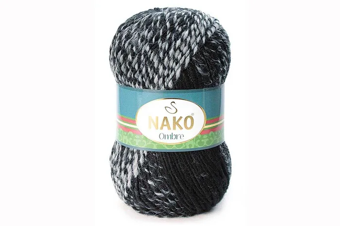 Пряжа Ombre 100гр/190м NAKO, секційного фарбування, 20314