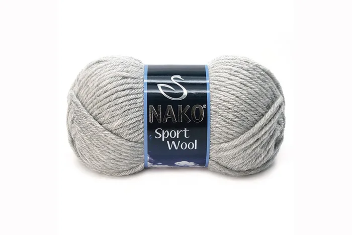 Пряжа Sport wool 100гр/120м NAKO, сірий, 195