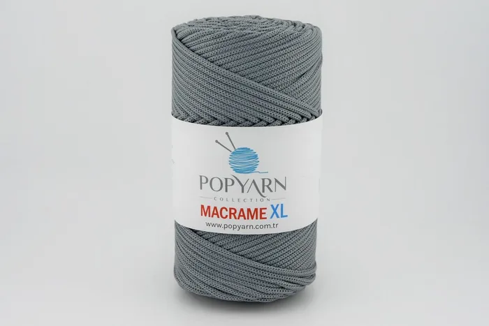 Пряжа Macrame XL 250гр/125м POPYARN, сірий, 446