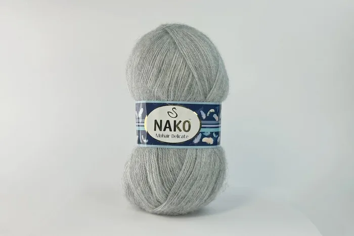 Пряжа Mohair Delikate 100гр/500м NAKO, сірий, 6128