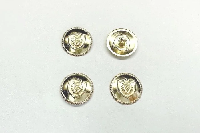 Гудзик металевий 15 мм Mertbutton, золото, SMB-405-23-gold