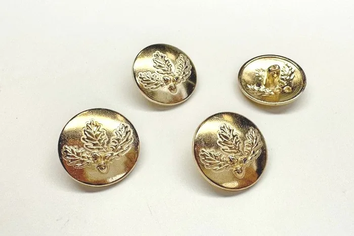 Гудзик металевий 20 мм Mertbutton, золото, SMB-286-32-gold