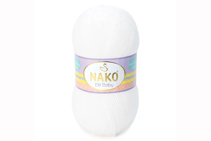 Пряжа Elit Baby 100гр/250м NAKO, білий, 208