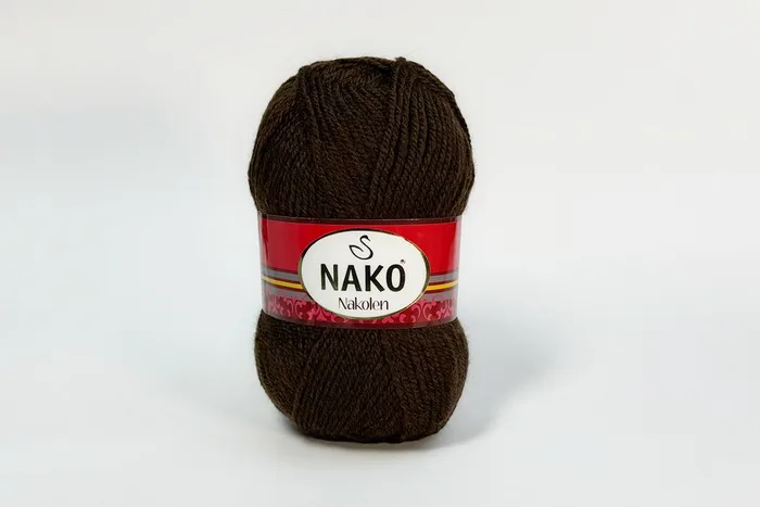 Пряжа 100гр/210м Nakolen, шоколадний, 1182