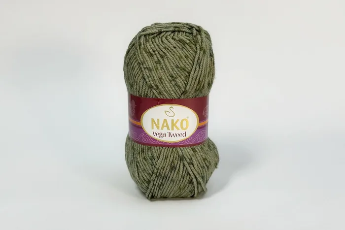 Пряжа Vega Tweed 100гр/195м NAKO, хакі, 31759