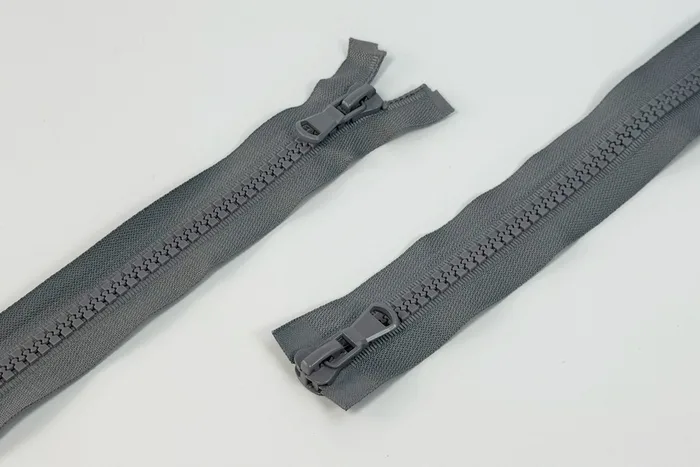 Блискавка трактор T10, 2 замки, 90 см MH, сірий