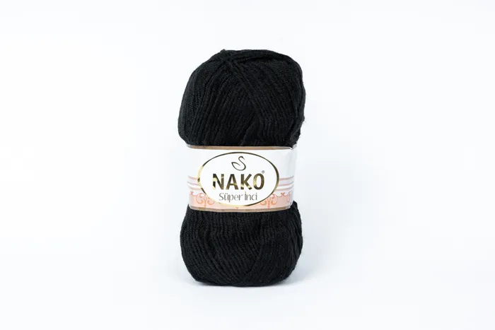 Пряжа Super inci 100гр/260м NAKO, чорний, 217