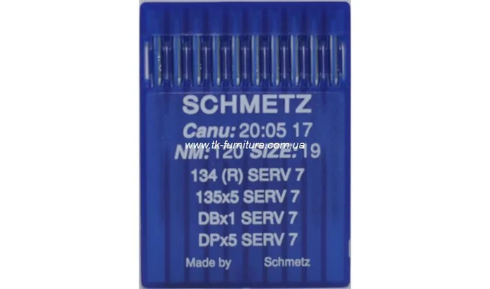 Голки №120 SCHMETZ універсальні, кругле стандартне вістря, DPx5