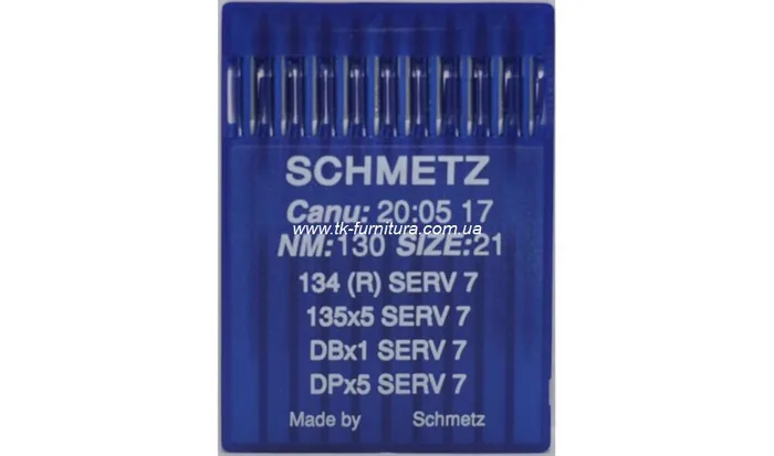 Голки №130 SCHMETZ універсальні, кругле стандартне вістря, DPx5