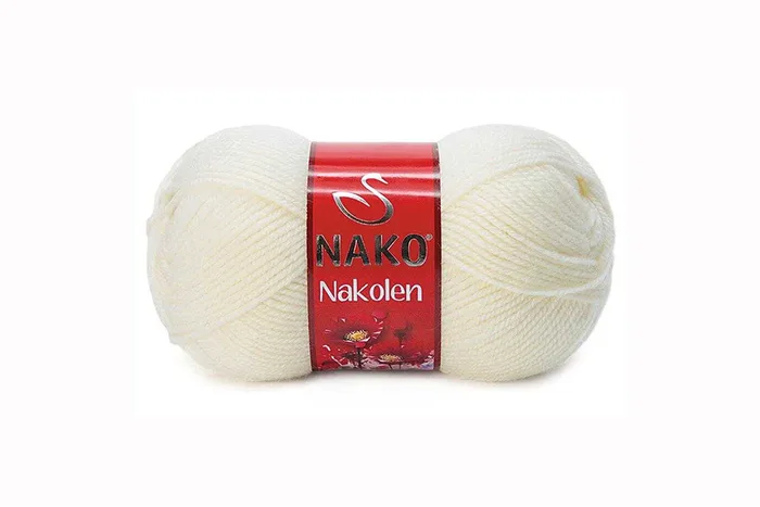 Пряжа 100гр/210м Nakolen, молочний, 3000