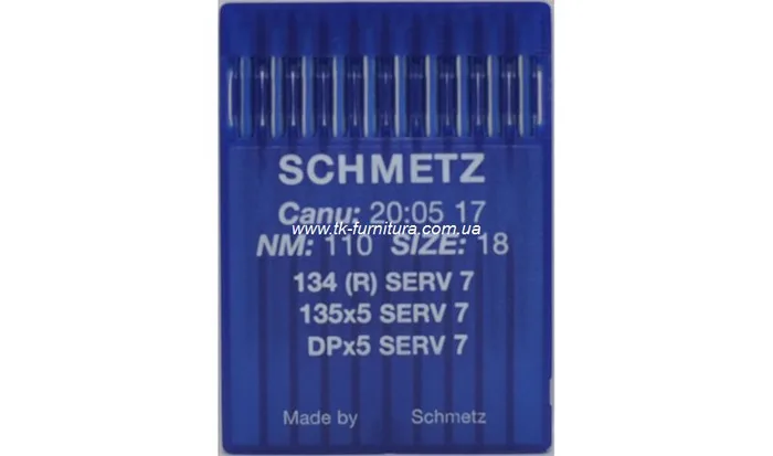 Голки №110 SCHMETZ універсальні, кругле стандартне вістря, DPx5