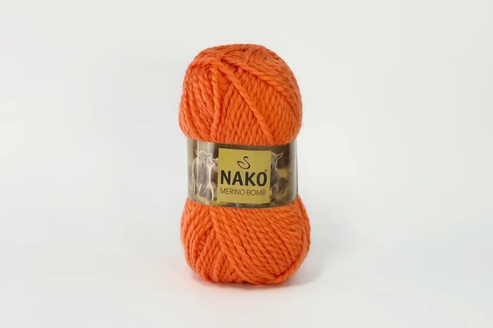 Пряжа Merino Bomb 100гр/120м NAKO, оранжевий, 115